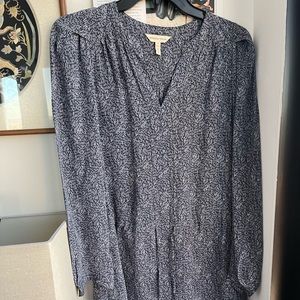 Rebecca Taylor long sleeved dress Size 0 US Women. Blue butterfly-esque pattern.